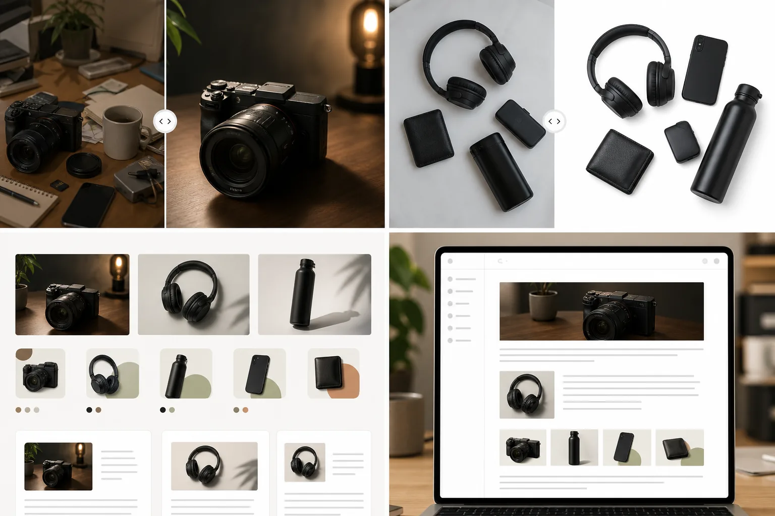 AI Ghost publishing image workflow cleaning feature photos, removing product backgrounds for review images, preparing consistent newsletter thumbnails, and arranging polished visuals in a blog editor