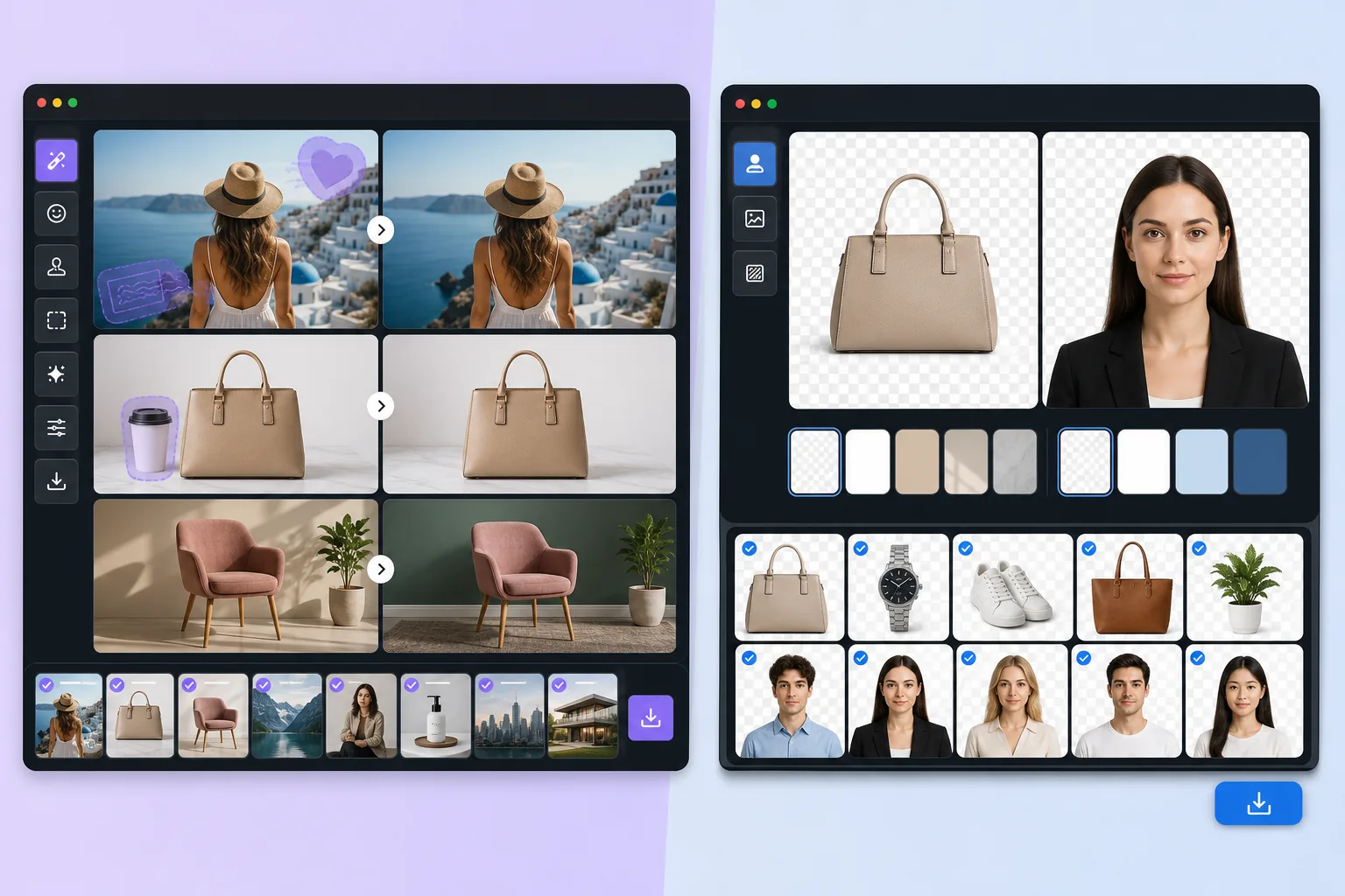 Comparison of broad AI cleanup tools and background cutout workflows