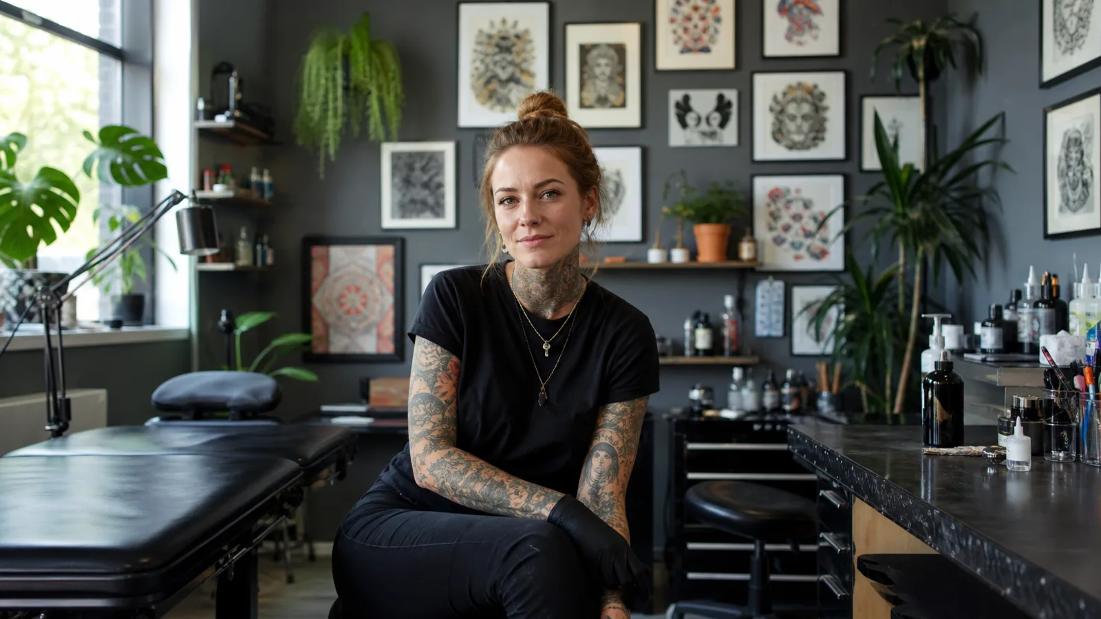 Tatouage & art corporel workspace — illustrative photograph