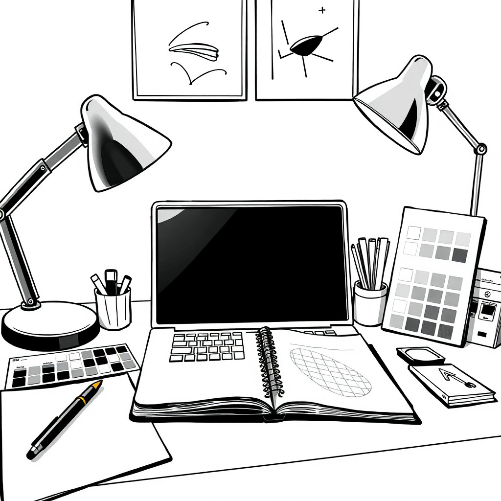 أحادي اللون AI generated creator workspace example
