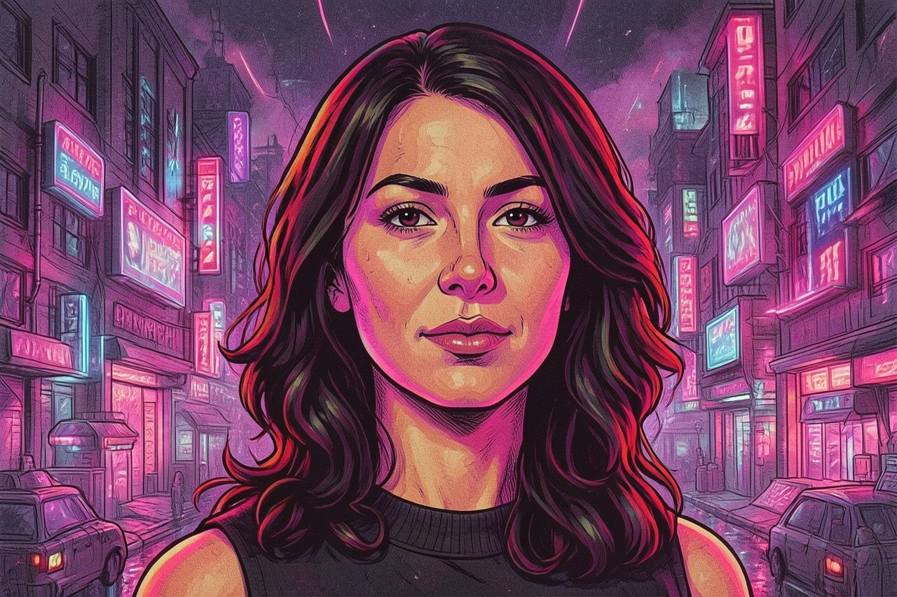 مثال على فلتر الصور Retro Cyberpunk بالذكاء الاصطناعي