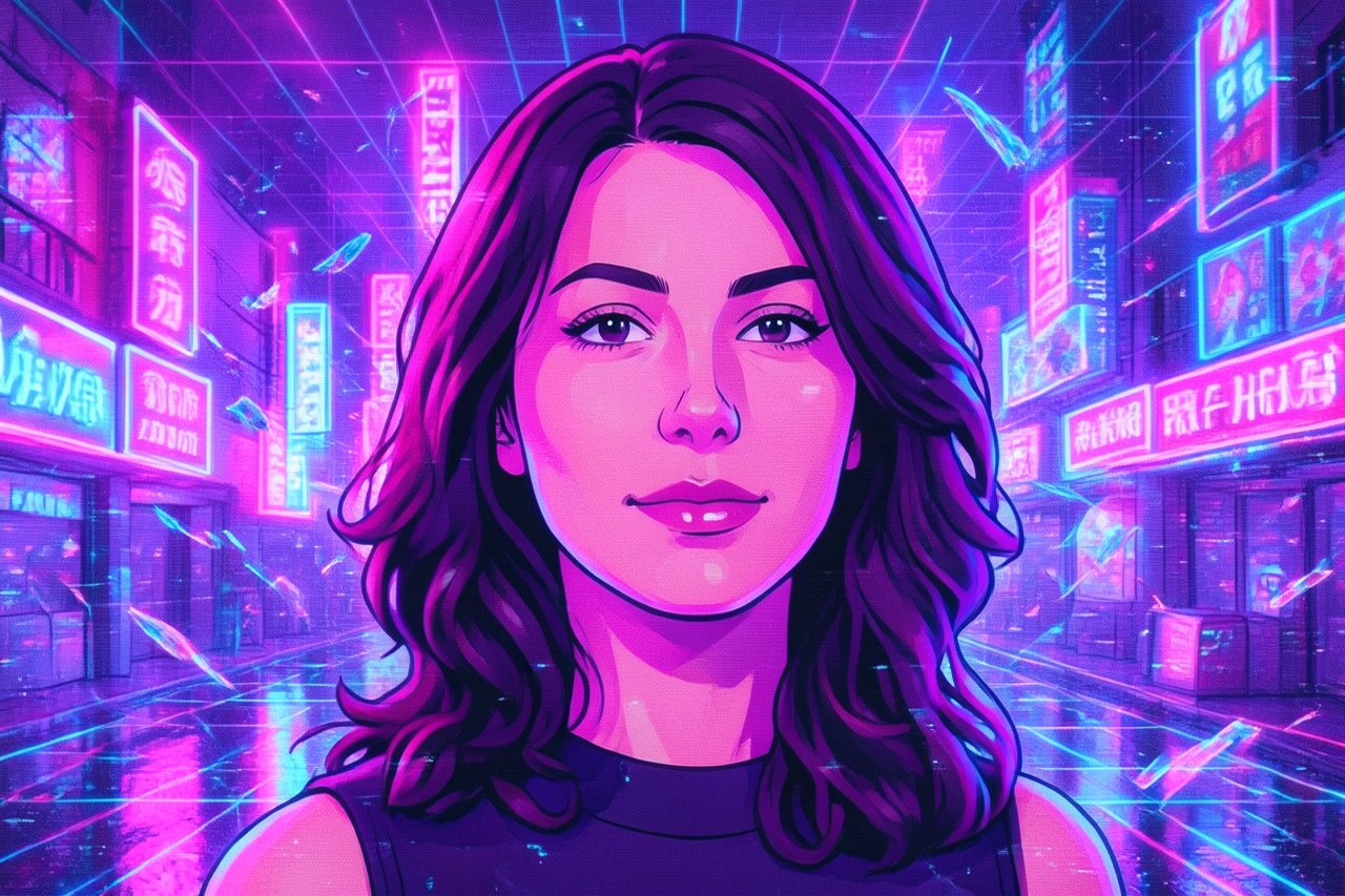 مثال على فلتر الصور Vaporwave بالذكاء الاصطناعي