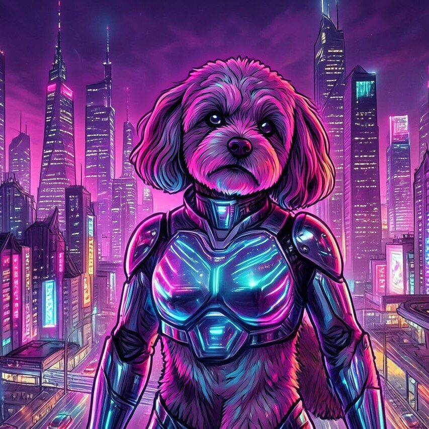 Cyberpunk Cityscape AI filter pet result