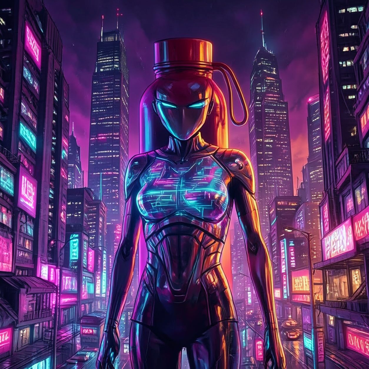 Cyberpunk Cityscape AI filter product result
