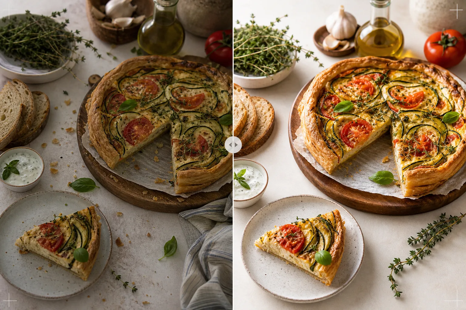 AI cookbook recipe photo workflow refining styled food scenes, removing clutter and crumbs, sharpening recipe textures, and preparing print-ready cookbook images