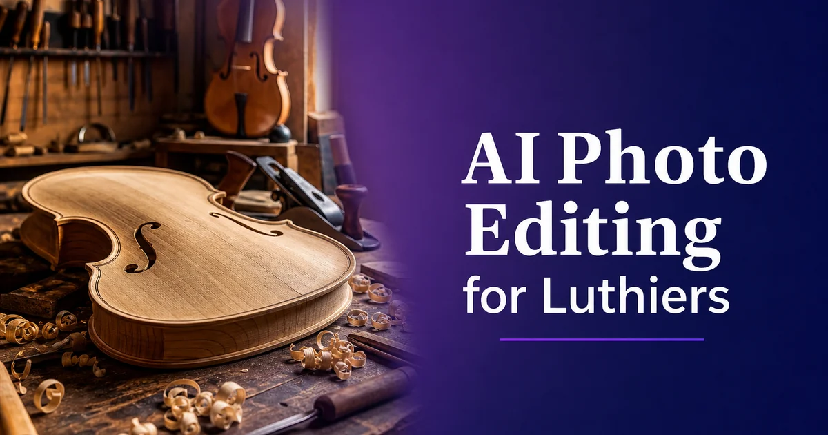 AI Photo Editing for Luthiers: Showcase String Instruments