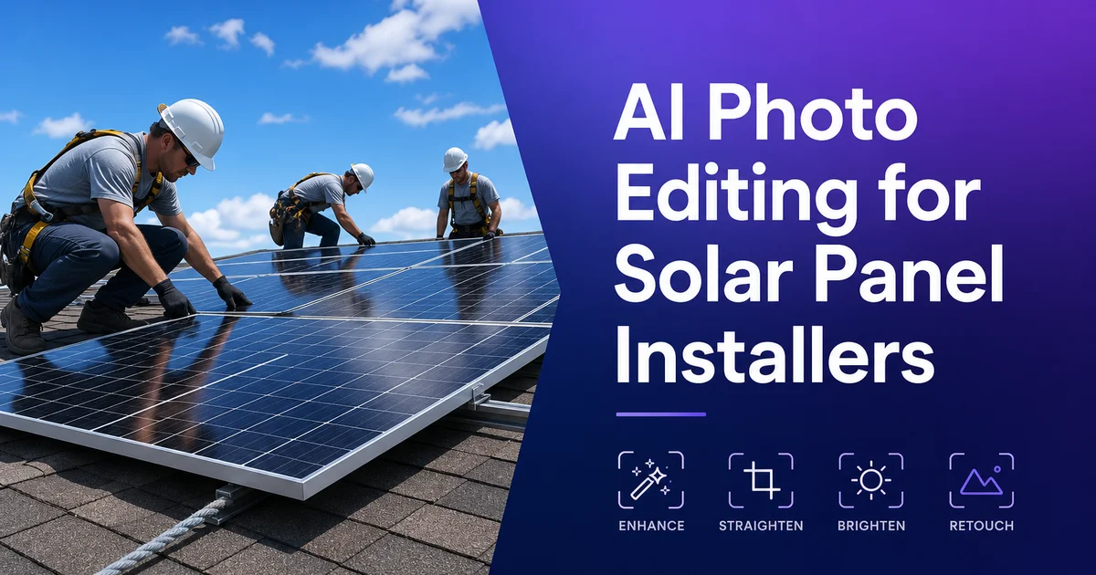 AI Photo Editing for Solar Panel Installers: Roof Assessments, Proposals, and Portfolio Photos