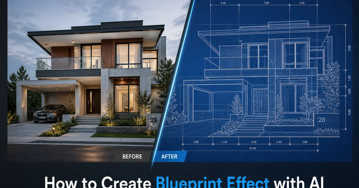 How to Create Blueprint Effect with AI — Magic Eraser