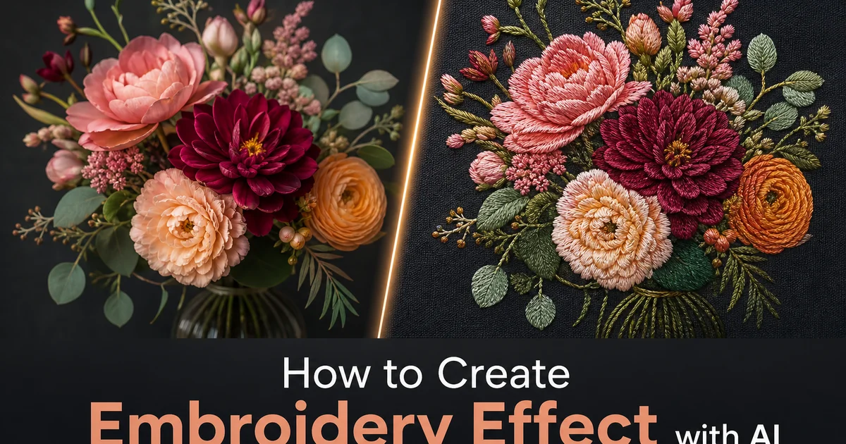 How to Create Embroidery Effect with AI — Magic Eraser