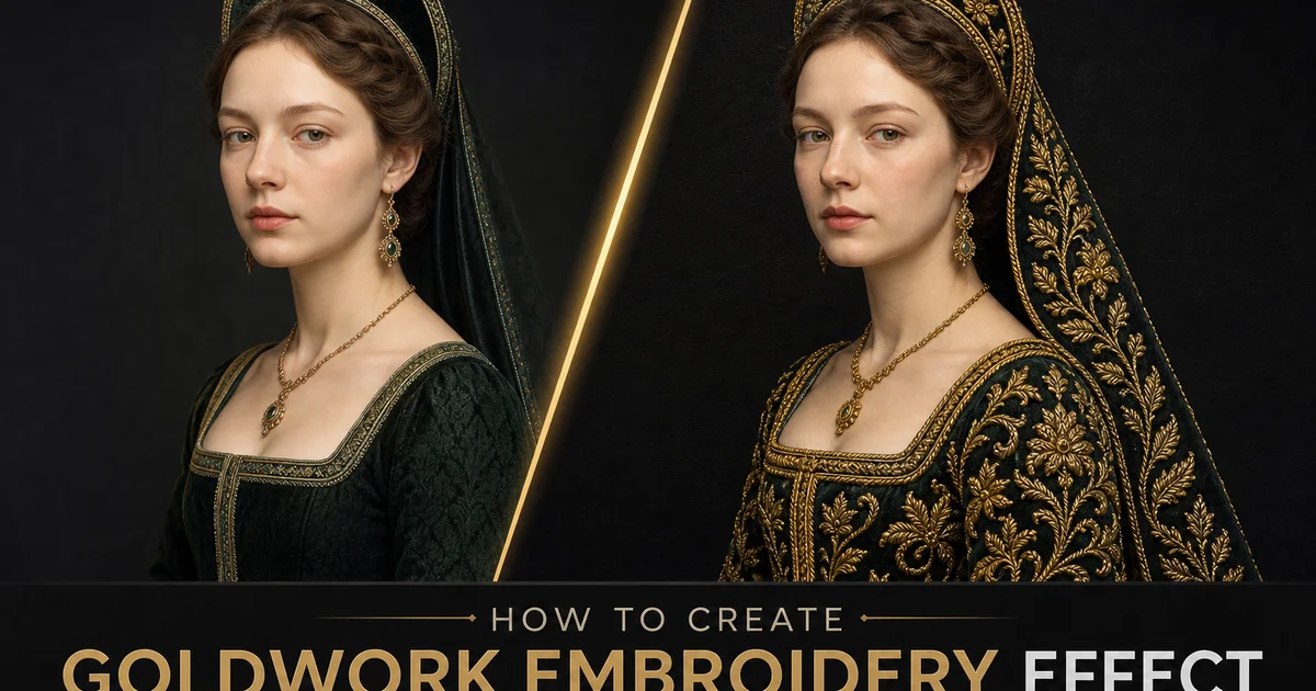 How to Create a Goldwork Embroidery Effect with AI — Magic Eraser