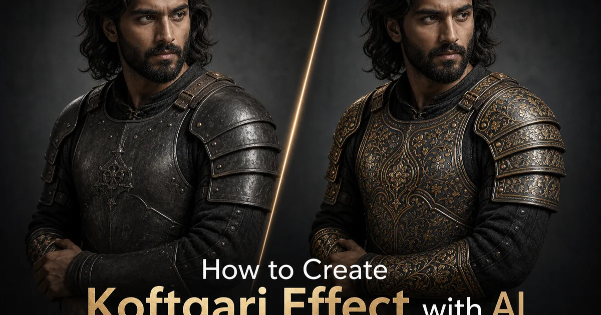 How to Create a Koftgari Effect with AI: Gold Wire Inlay on Steel — Magic Eraser