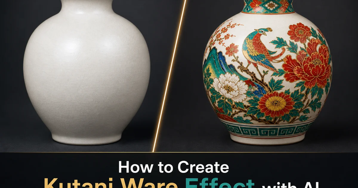 How to Create a Kutani Ware Effect with AI: Japanese Overglaze Enamel Tutorial