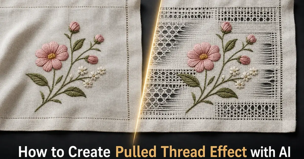 How to Create a Pulled Thread Embroidery Effect with AI — Magic Eraser