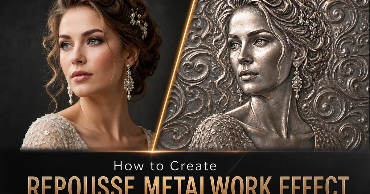 How to Create a Repoussé Metalwork Effect with AI Photo Editing
