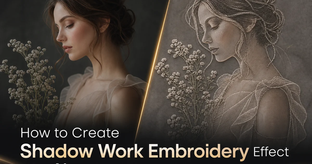 How to Create a Shadow Work Embroidery Effect with AI — Magic Eraser