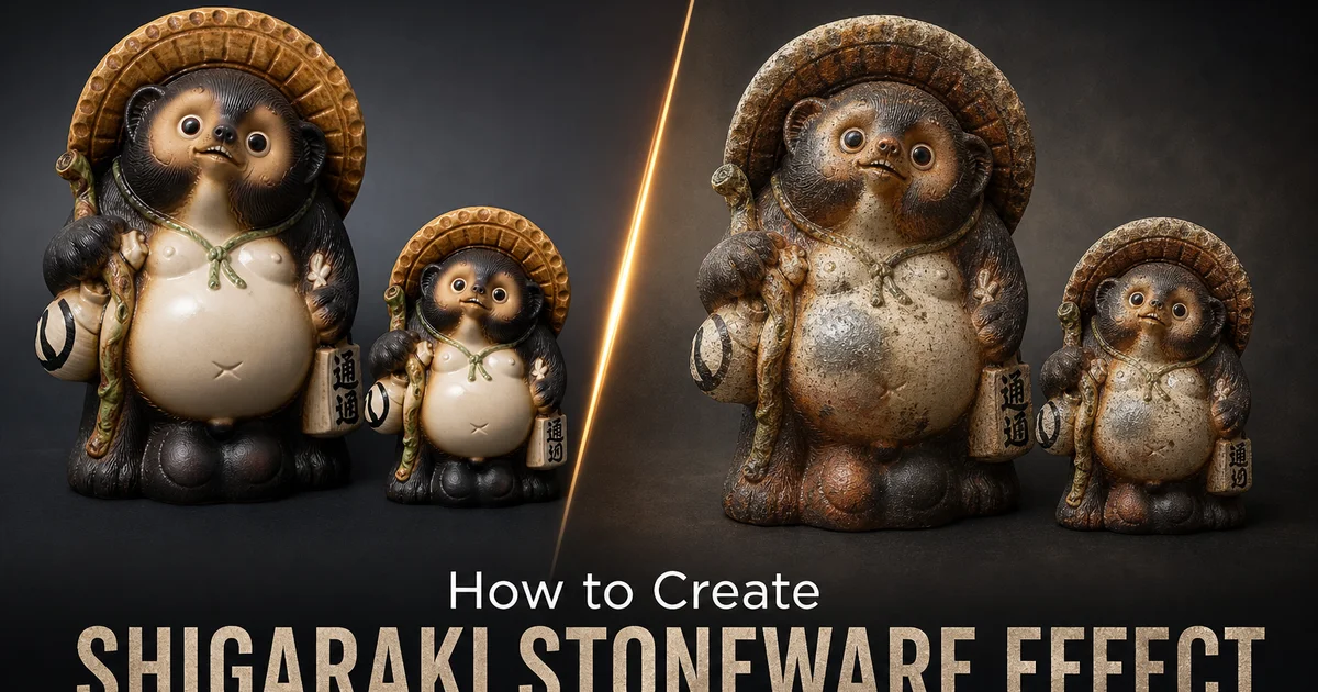 How to Create a Shigaraki Stoneware Effect with AI: Japanese Pottery Texture Tutorial