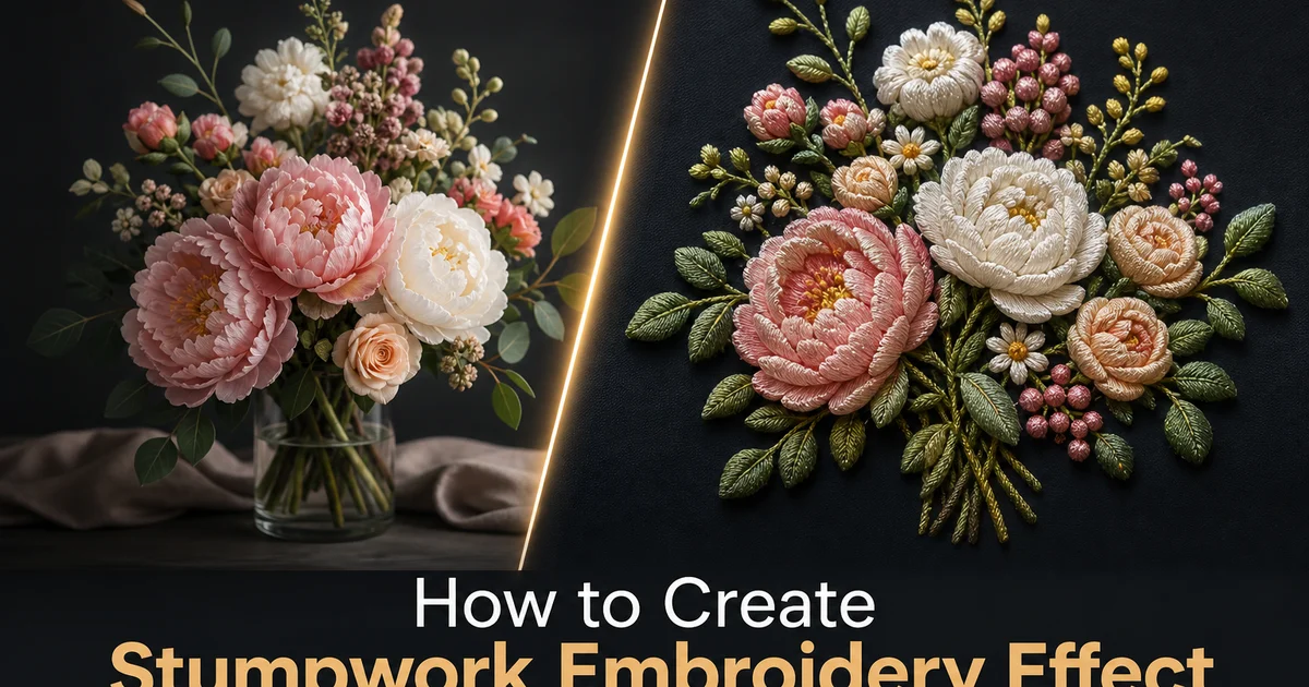 How to Create a Stumpwork Embroidery Effect with AI — Magic Eraser