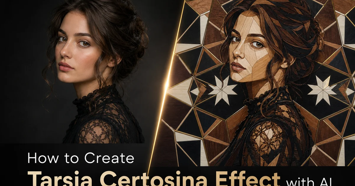How to Create a Tarsia Certosina Effect with AI: Geometric Wood Inlay — Magic Eraser
