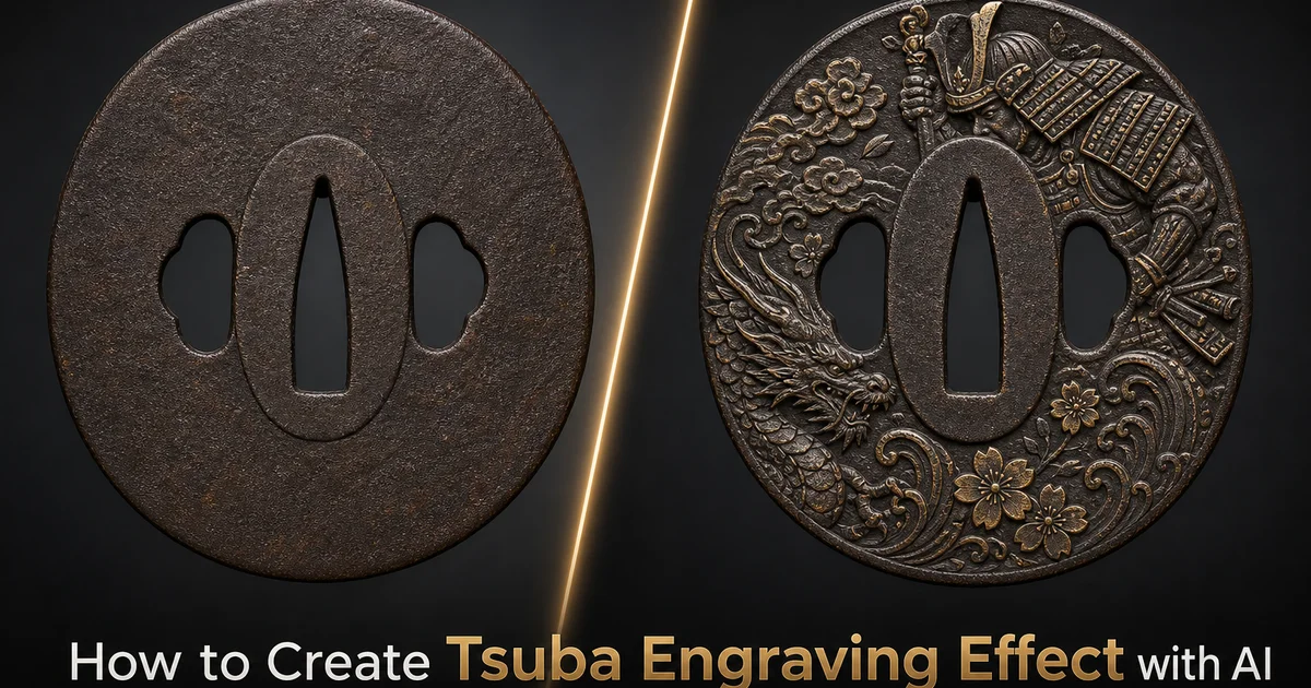 How to Create a Tsuba Engraving Effect with AI Photo Editing