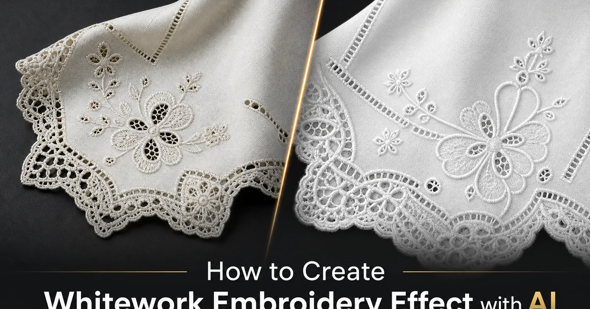 How to Create Whitework Embroidery Effect with AI — Magic Eraser