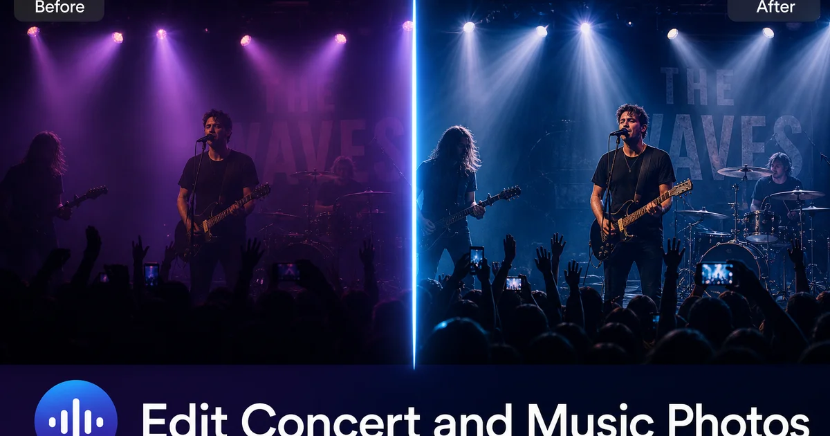 How to Edit Concert and Music Photos: AI Workflow for Live Event Photography