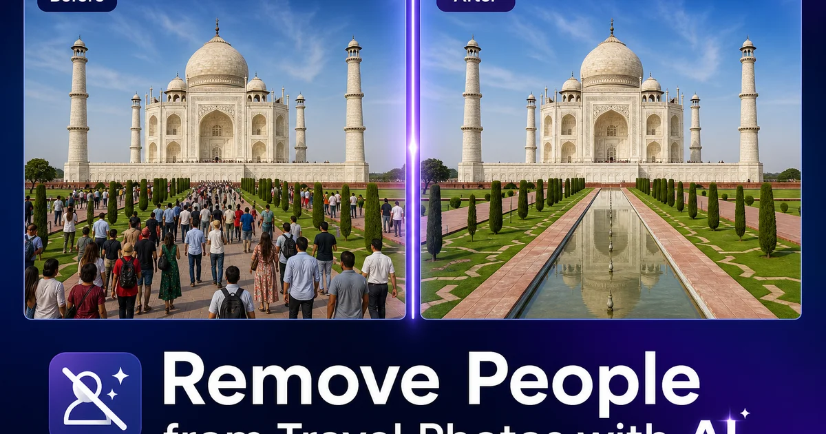 How to Remove People from Travel Photos with AI — Magic Eraser