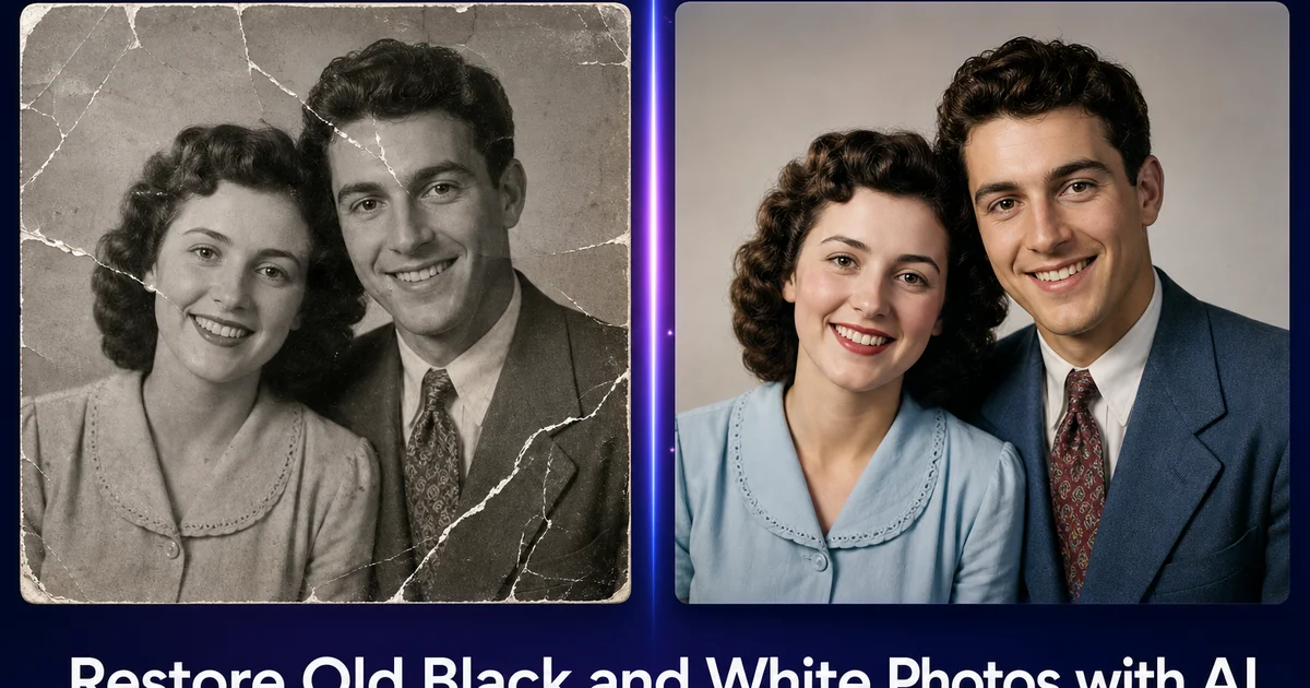 How to Restore Old Black and White Photos with AI — Magic Eraser