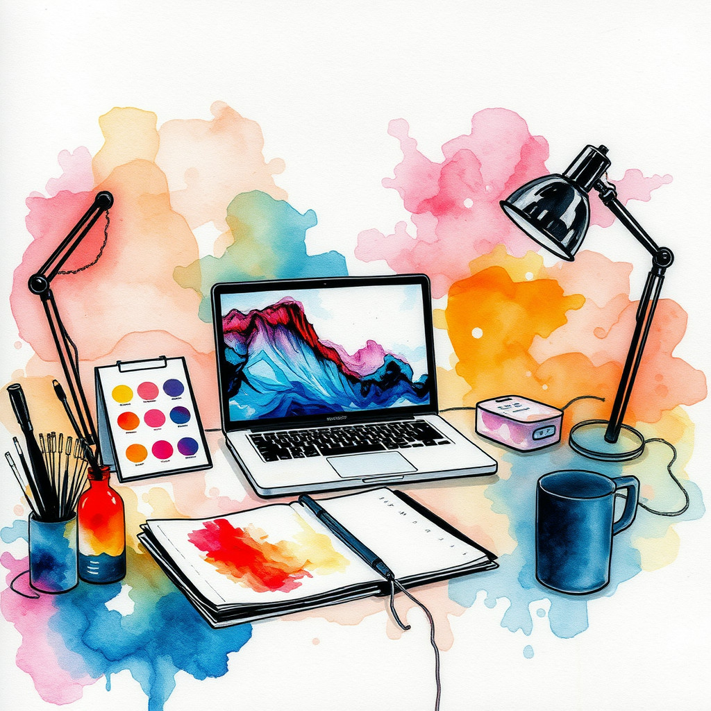 Alkol mürekkebi AI generated creator workspace example