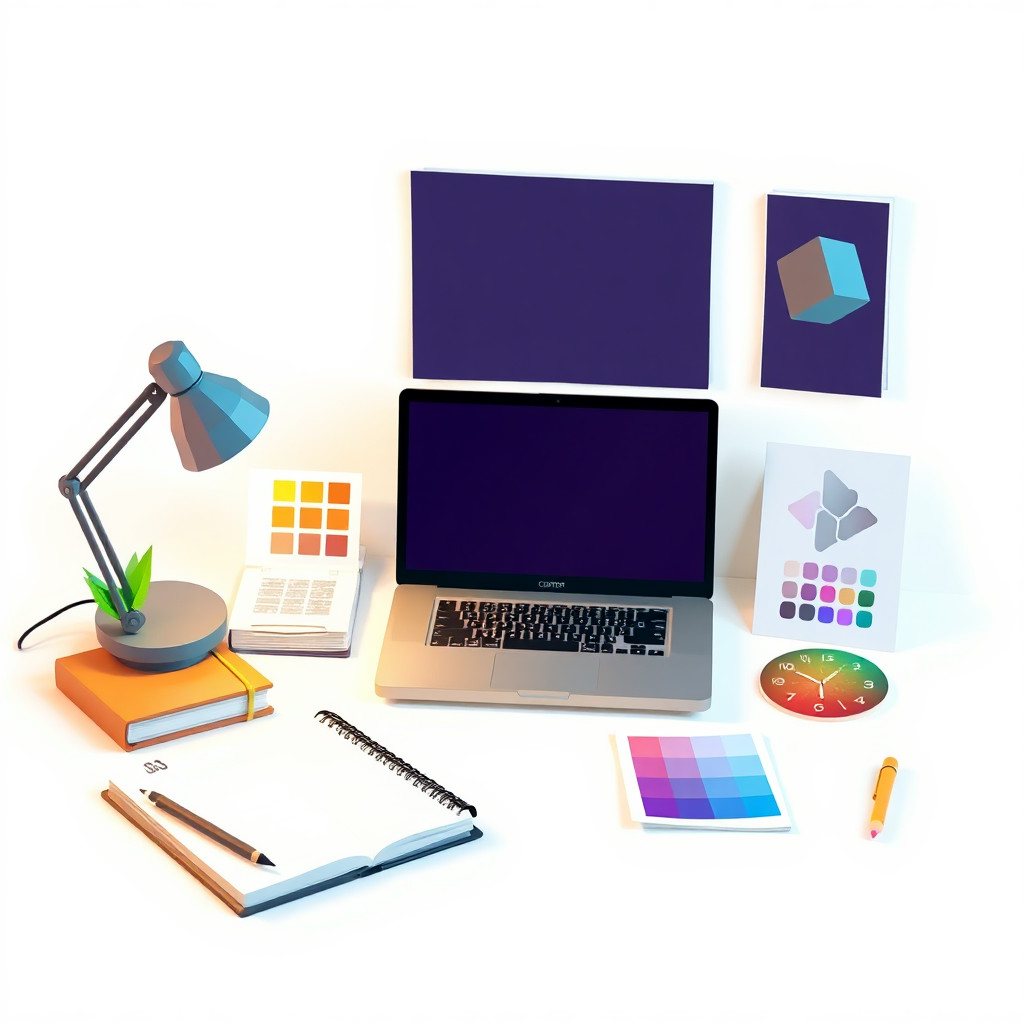 منخفض المضلعات AI generated creator workspace example
