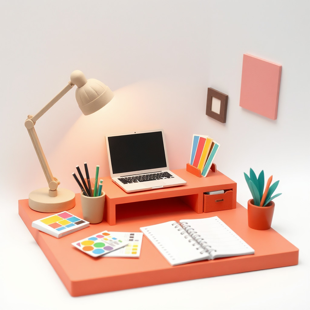 Kerajinan papier-mâché AI generated creator workspace example