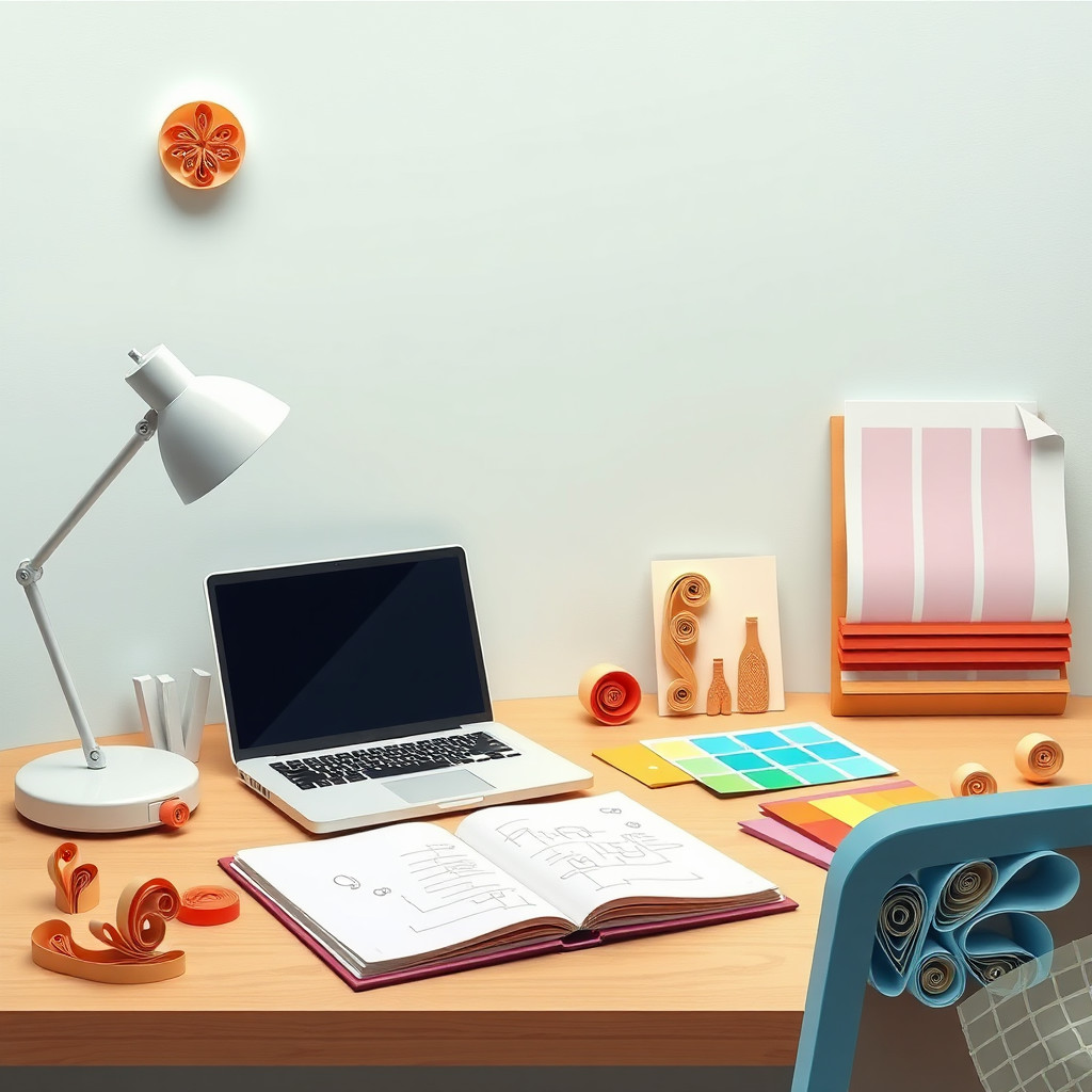 فن لف الورق AI generated creator workspace example