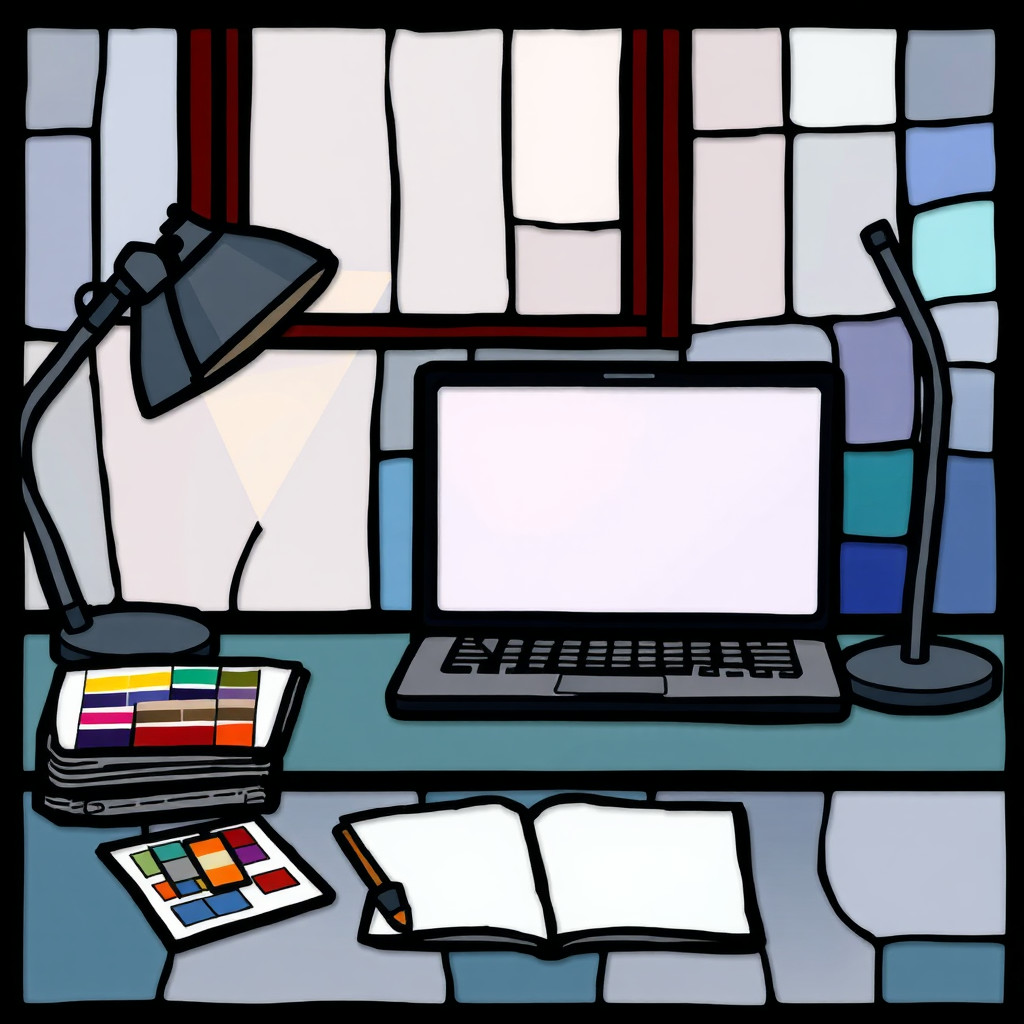 زجاج ملوّن AI generated creator workspace example