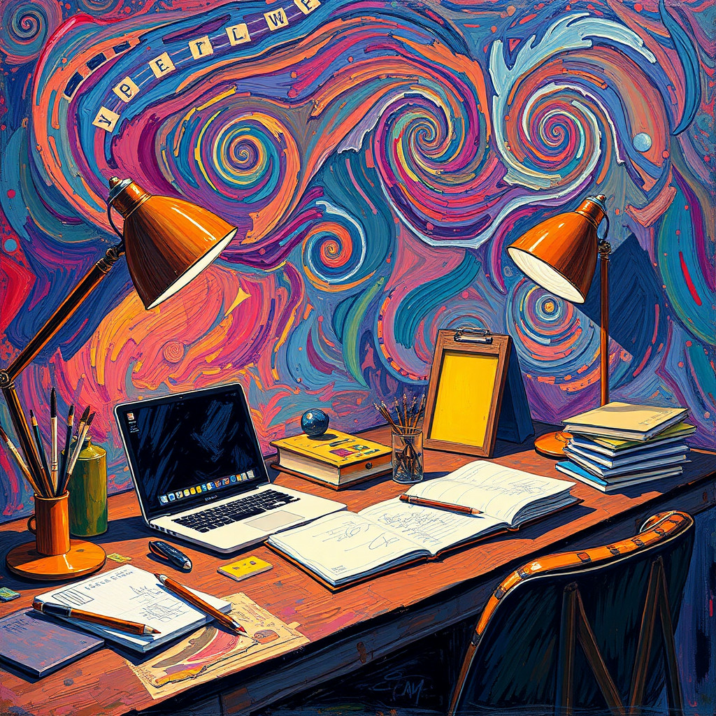 वान गॉग शैली AI generated creator workspace example
