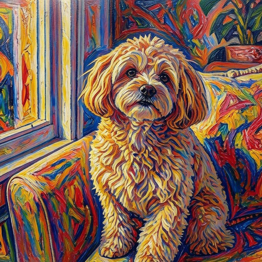 Abstract Expressionism AI filter pet result