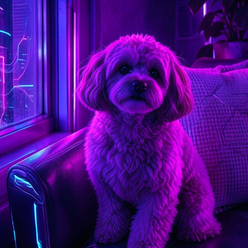 Neon Punk AI filter pet result
