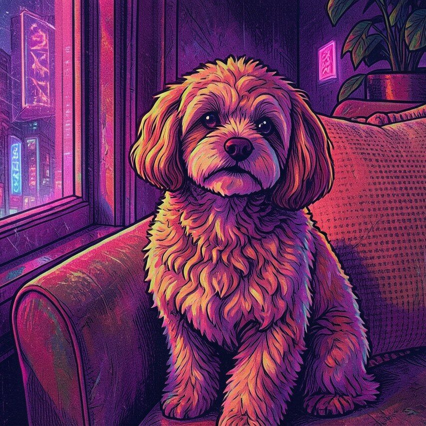 Retro Cyberpunk AI filter pet result