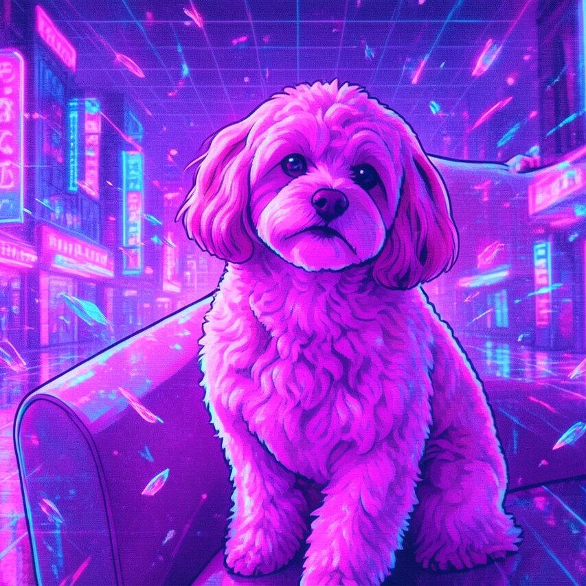 Vaporwave AI filter pet result