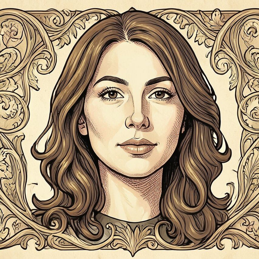 Art Nouveau AI filter portrait result