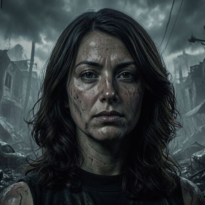 Dystopian AI filter portrait result