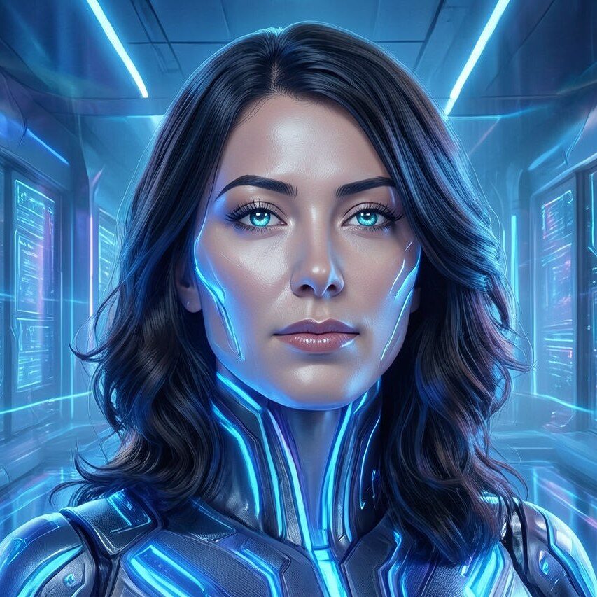 Futuristic AI filter portrait result