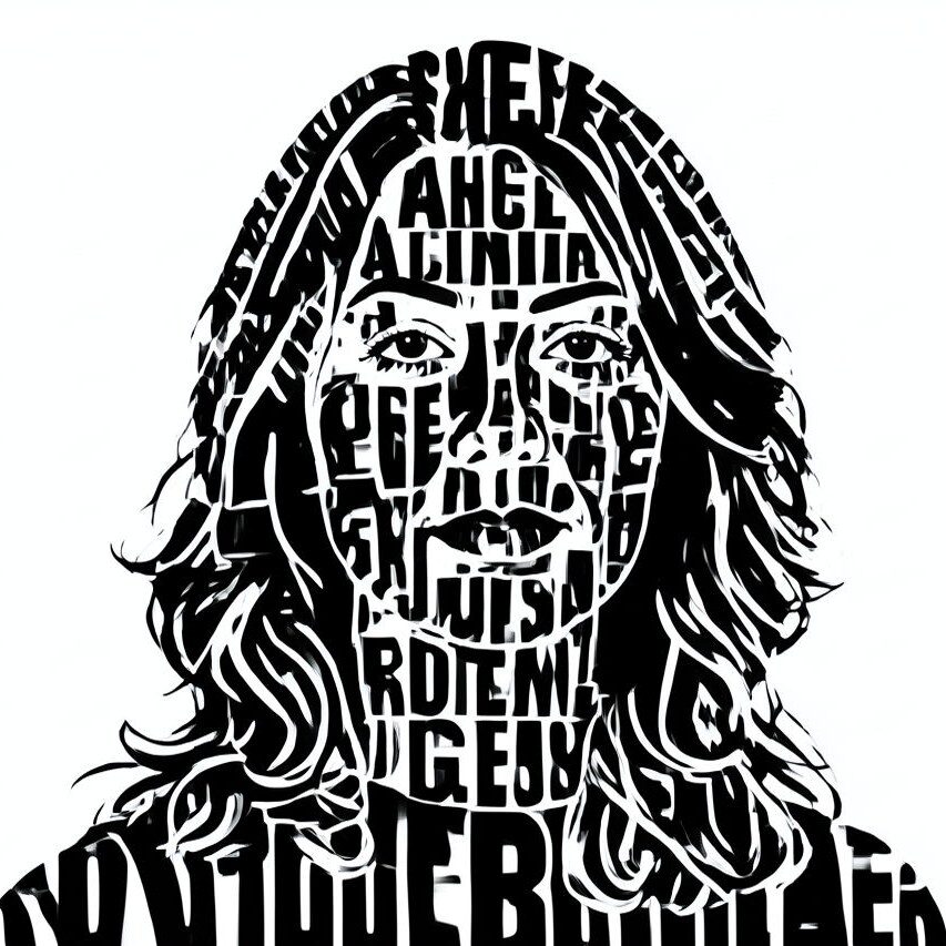 Typographic AI filter portrait result
