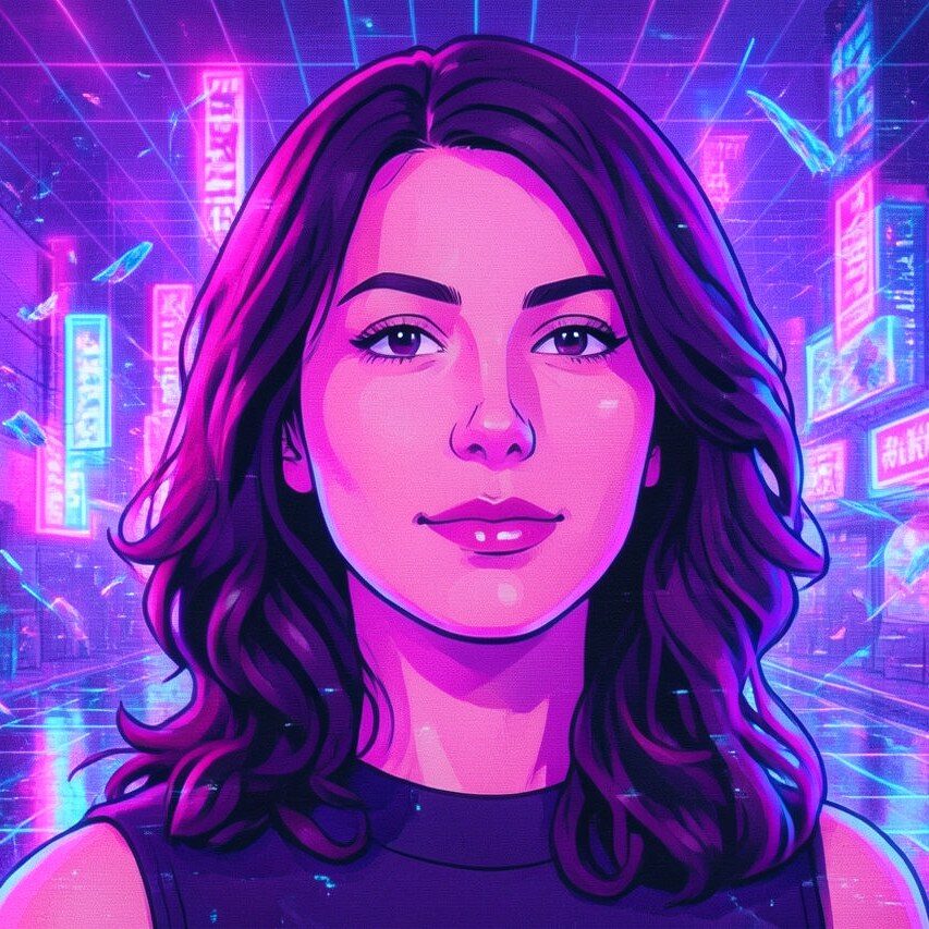 Vaporwave AI filter portrait result