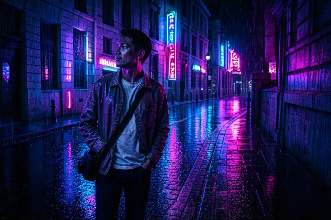 Neon Noir AI filter after example