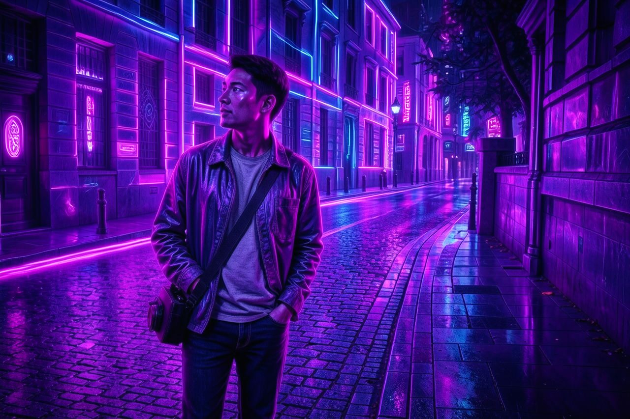 Neon Punk AI filter after example
