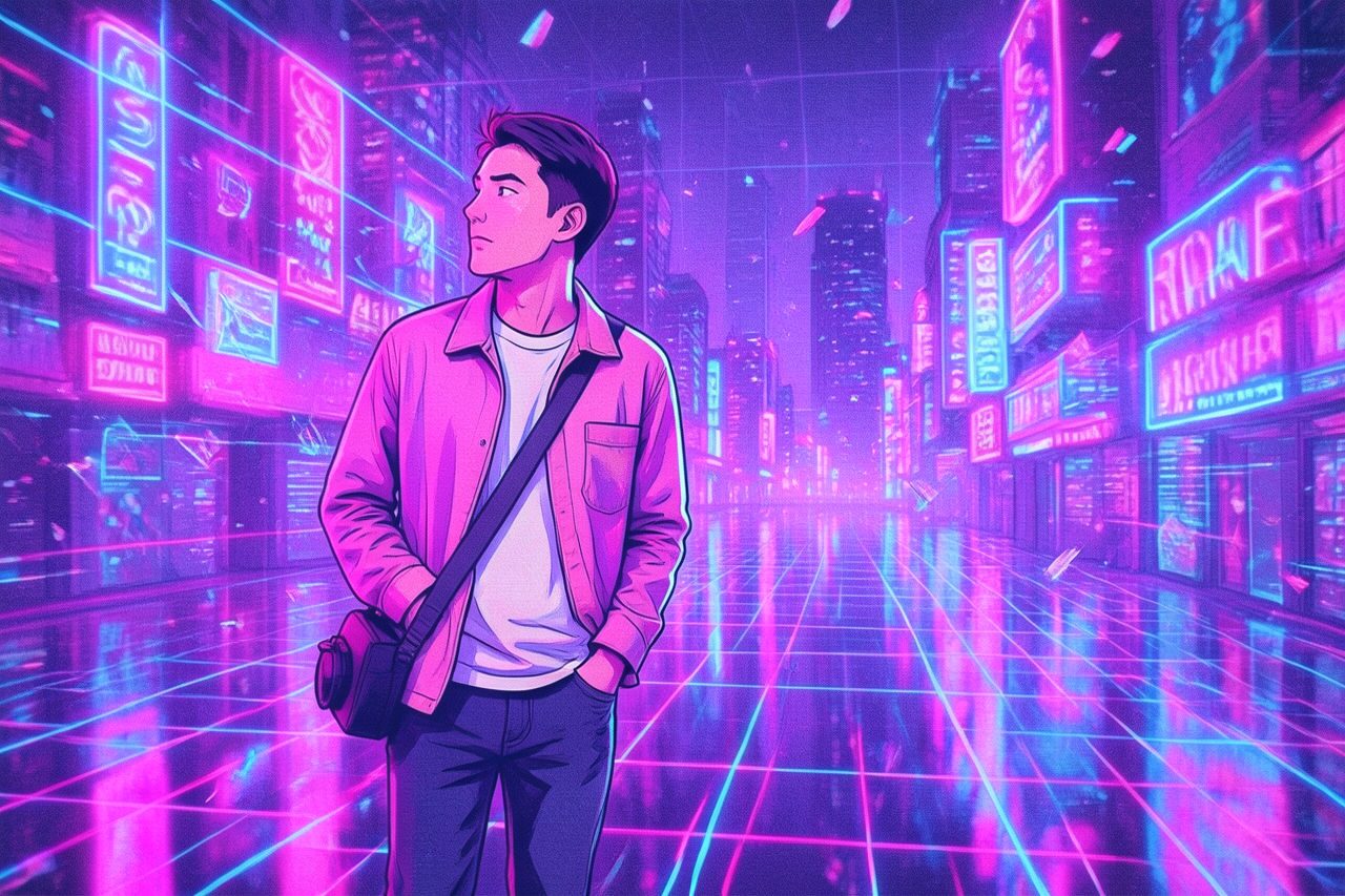 Vaporwave AI filter after example